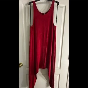 Stretchable sleevless scoopneck harem style women jumpsuit